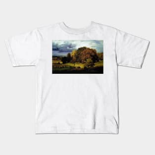 Autumn Oaks by George Inness Kids T-Shirt